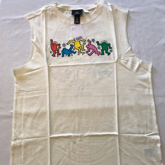 KEITH HARING Print on Both sides Muscle Shirts NEW S, M, L, XL, XXL NWT - Picture 7 of 13